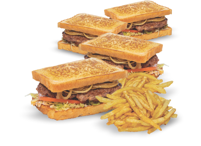 Family Beef Burgers Toast